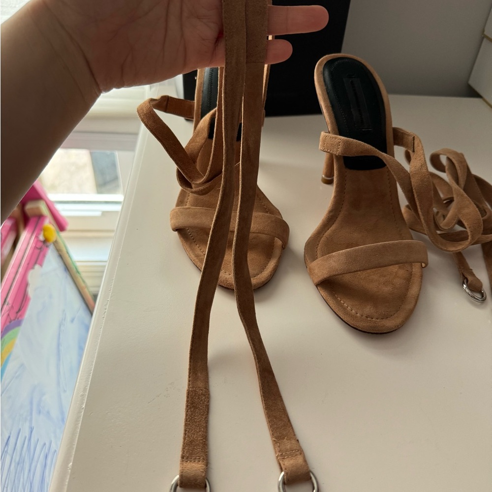 Alexander Wang Tan Suede Heels - Picture 4 of 16